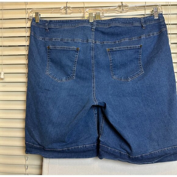Women's Within Women's Denim Knee High Shorts Size 28W Sku 2919 - Picture 3 of 12